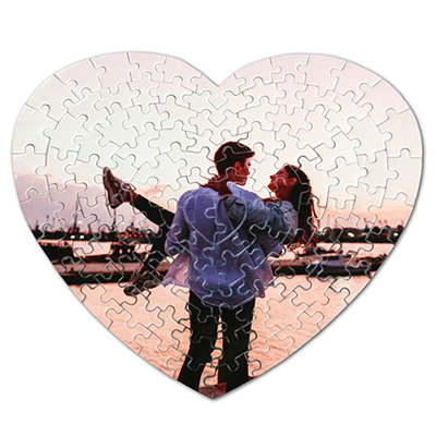 Detalle de Puzzle personalizado con forma de corazón de 114 piezas