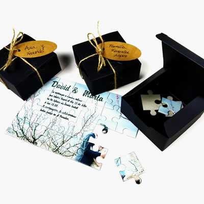 Detalle de Puzzle invitación en caja delux