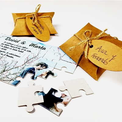 Detalle de Puzzle invitación económica en sobre